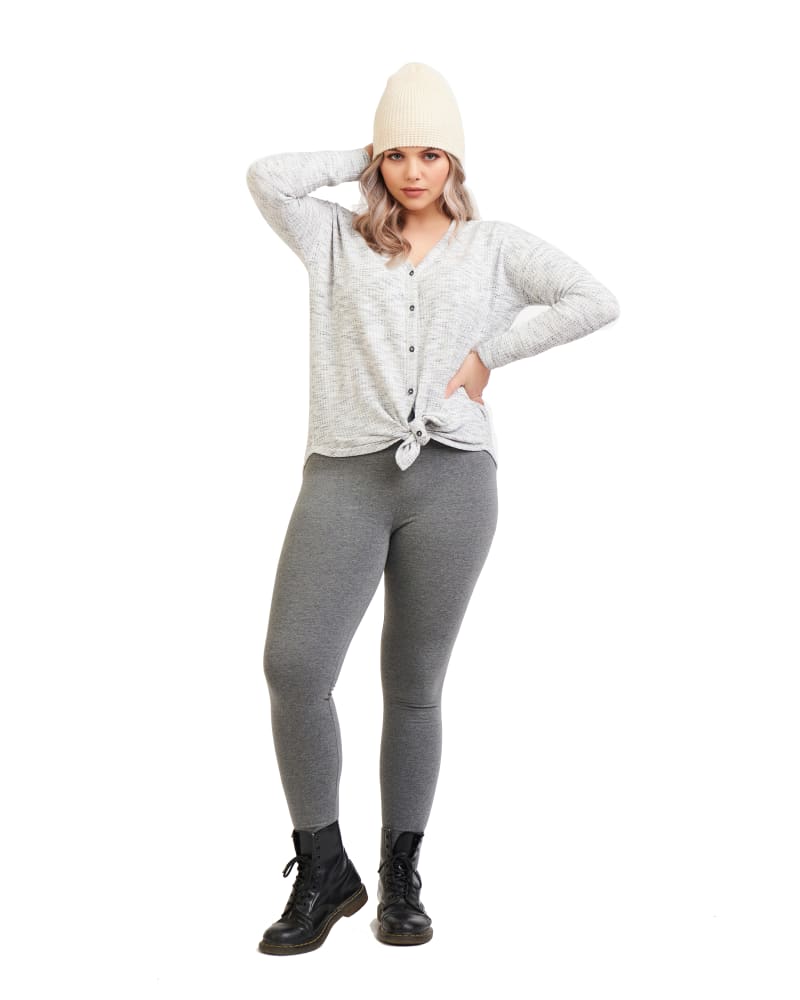 Plus size model wearing June Waffle Knit Top by Dex Plus | Dia&Co | dia_product_style_image_id:168475